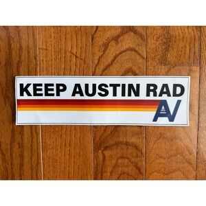 Aviator Nation Keep Austin Rad Bumper Sticker Retro Stripe Texas